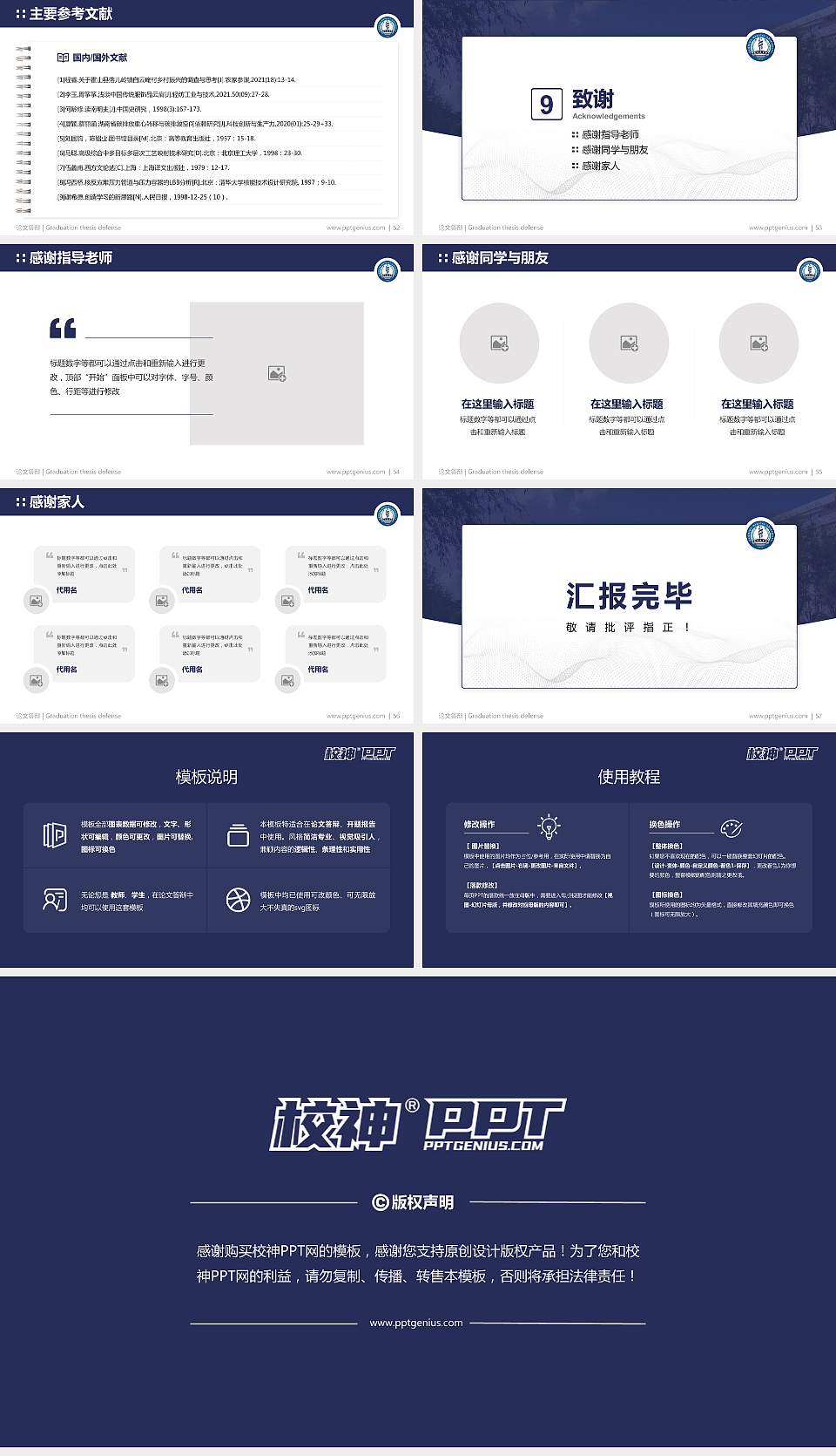 昆明医科大学论文答辩标准PPT模板16:9格式幻灯片预览图7