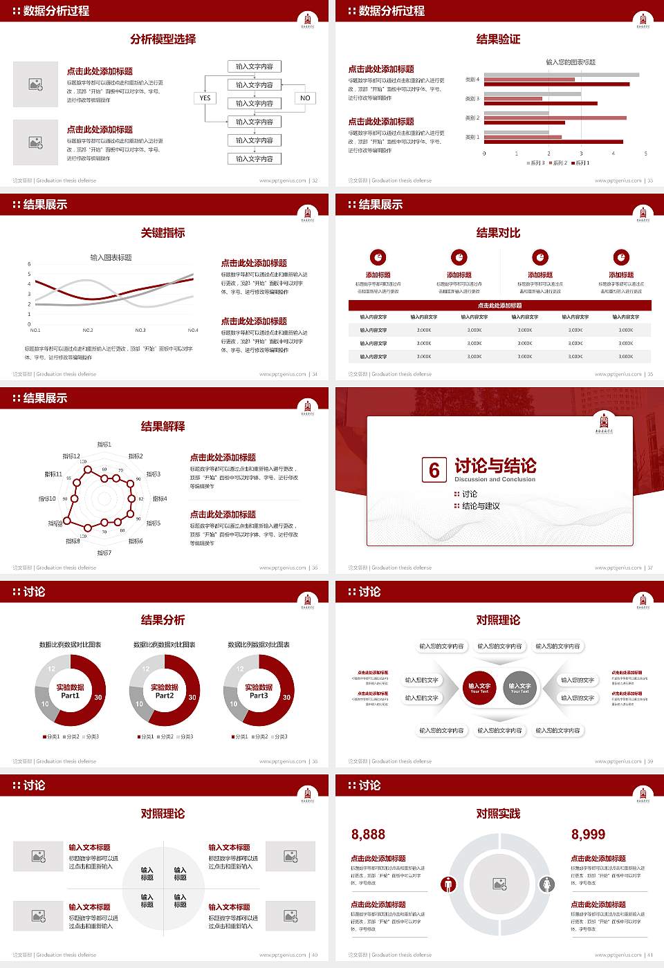 上海音乐学院论文答辩标准PPT模板16:9格式幻灯片预览图5