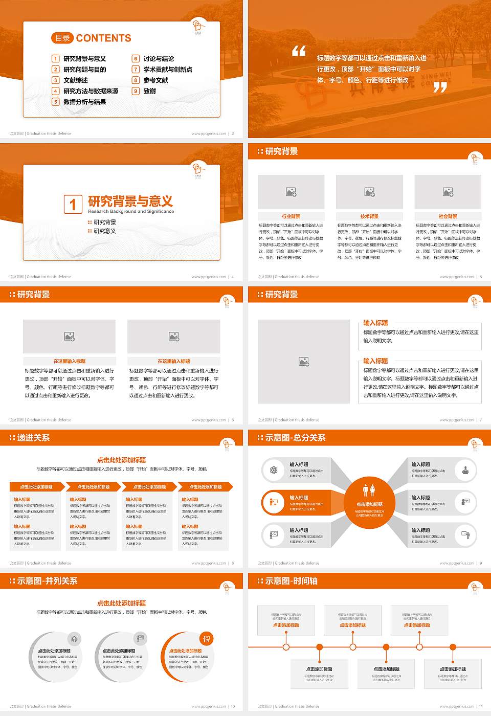 上海兴韦信息技术职业学院论文答辩标准PPT模板16:9格式幻灯片预览图2
