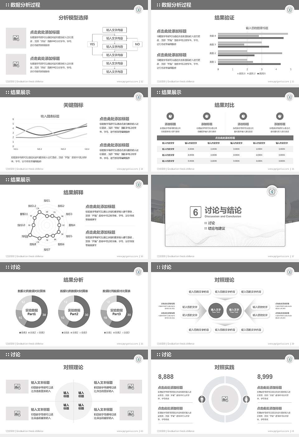昆明卫生职业学院论文答辩标准PPT模板16:9格式幻灯片预览图5