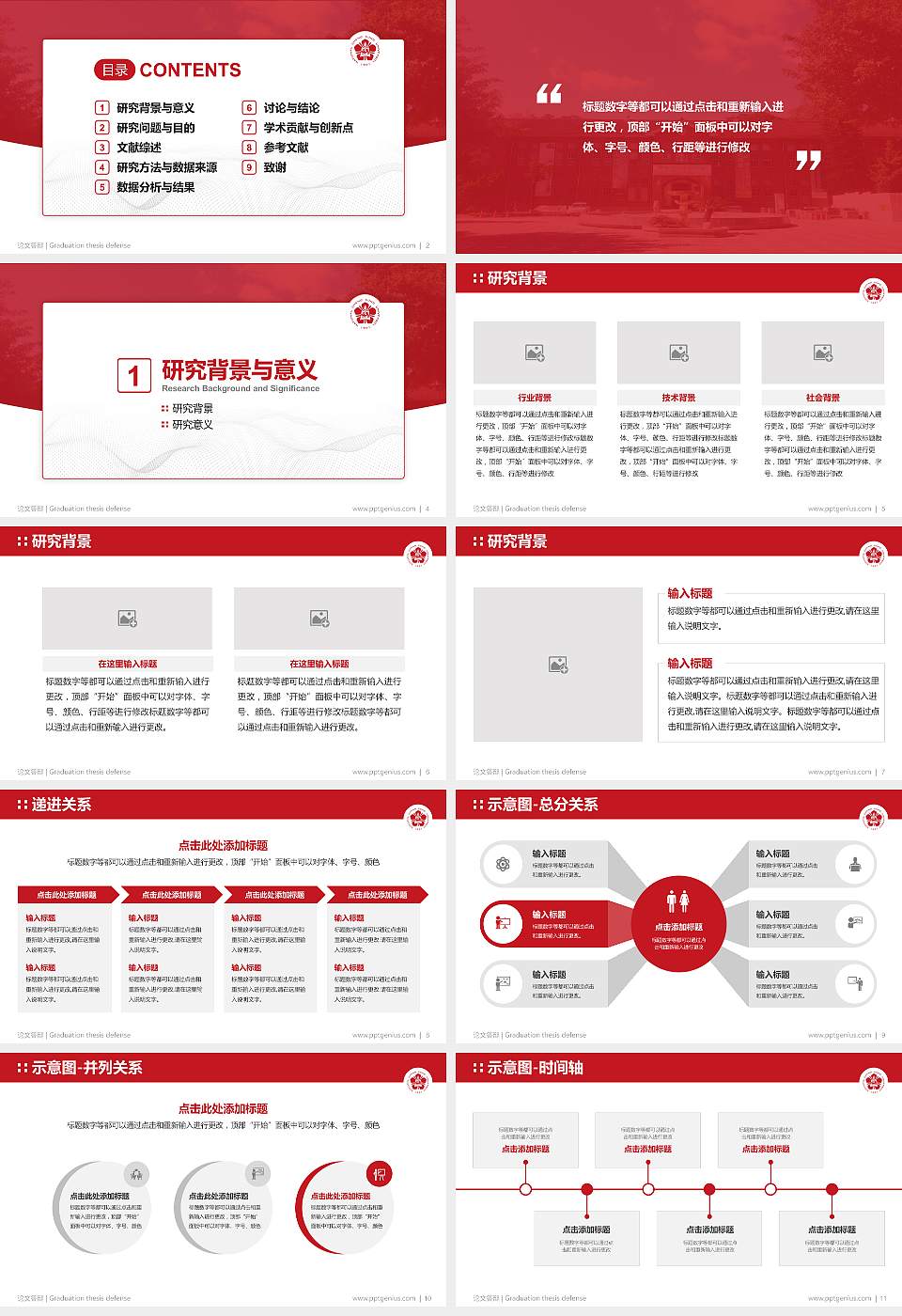 台湾成功大学论文答辩标准PPT模板16:9格式幻灯片预览图2