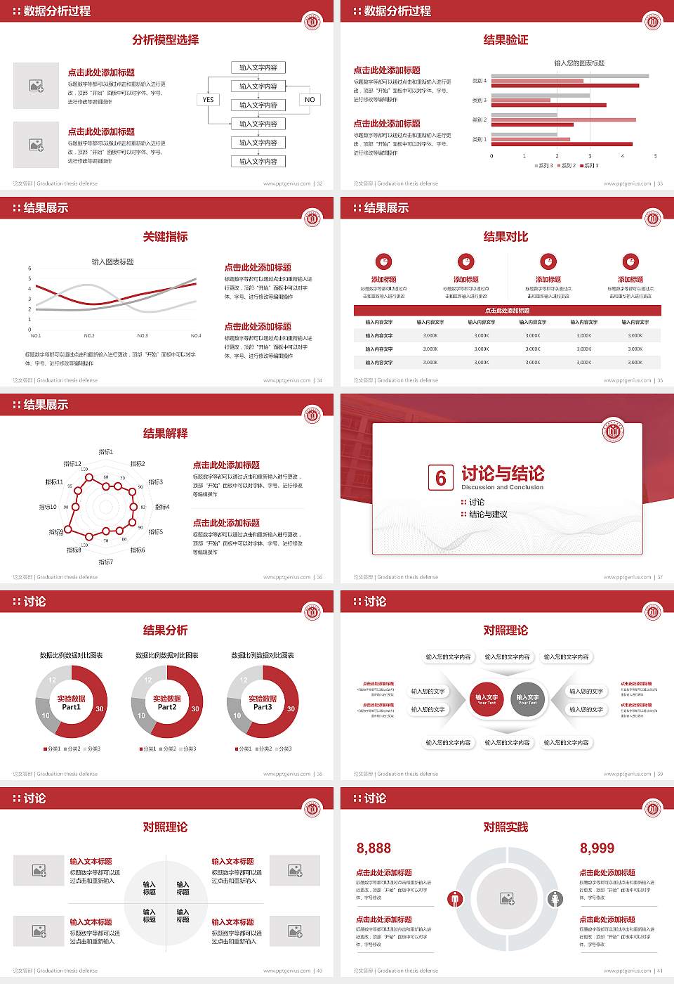 曲靖职业技术学院论文答辩标准PPT模板16:9格式幻灯片预览图5