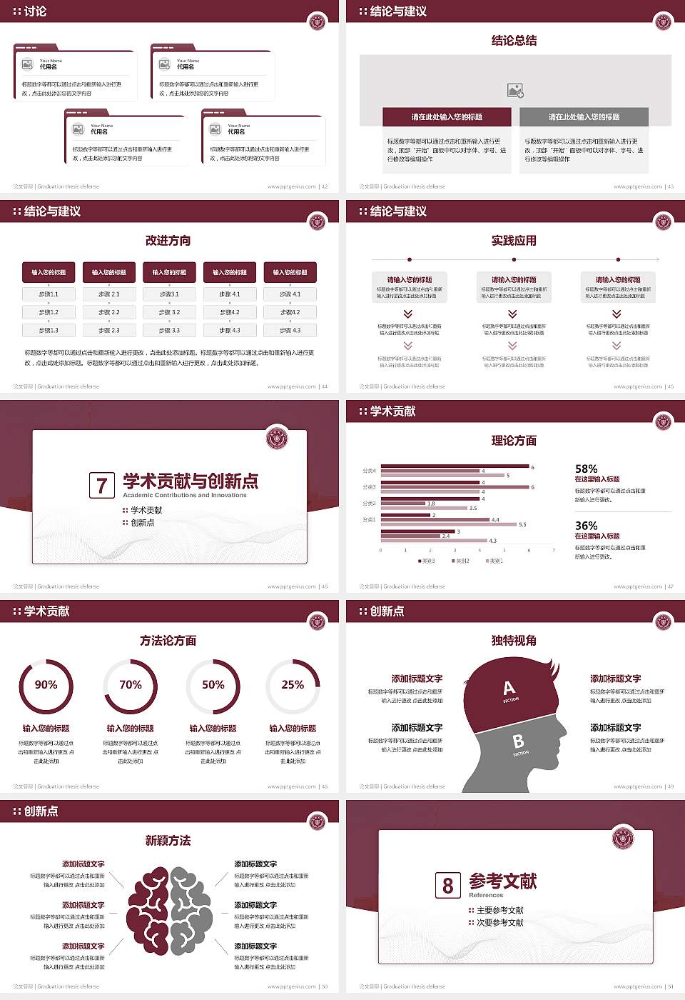 台湾长荣大学论文答辩标准PPT模板16:9格式幻灯片预览图6