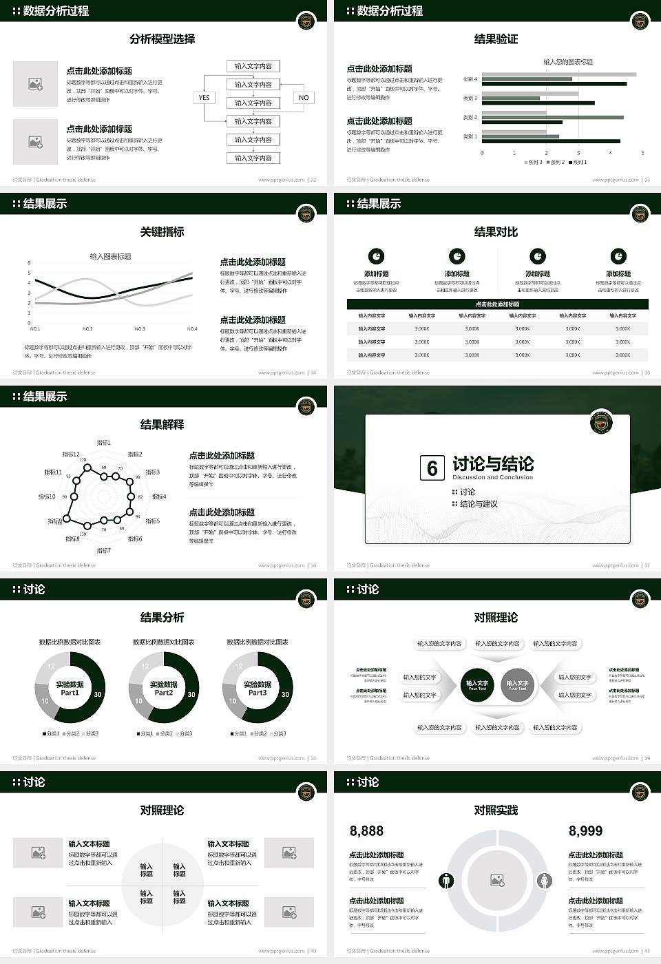 中国人民武装警察部队特种警察学院论文答辩标准PPT模板16:9格式幻灯片预览图5