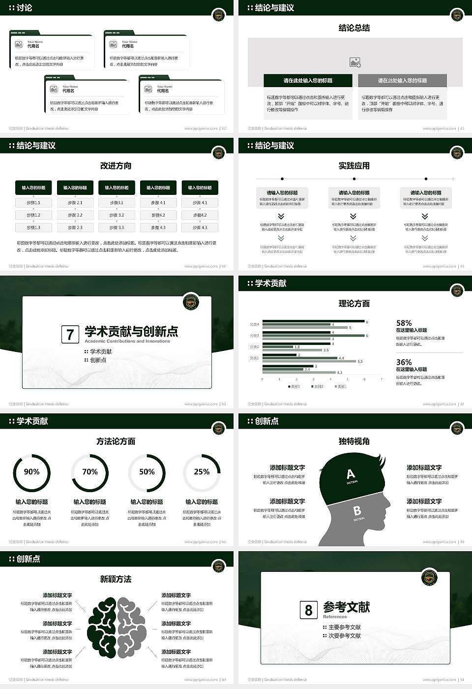 中国人民武装警察部队特种警察学院论文答辩标准PPT模板16:9格式幻灯片预览图6