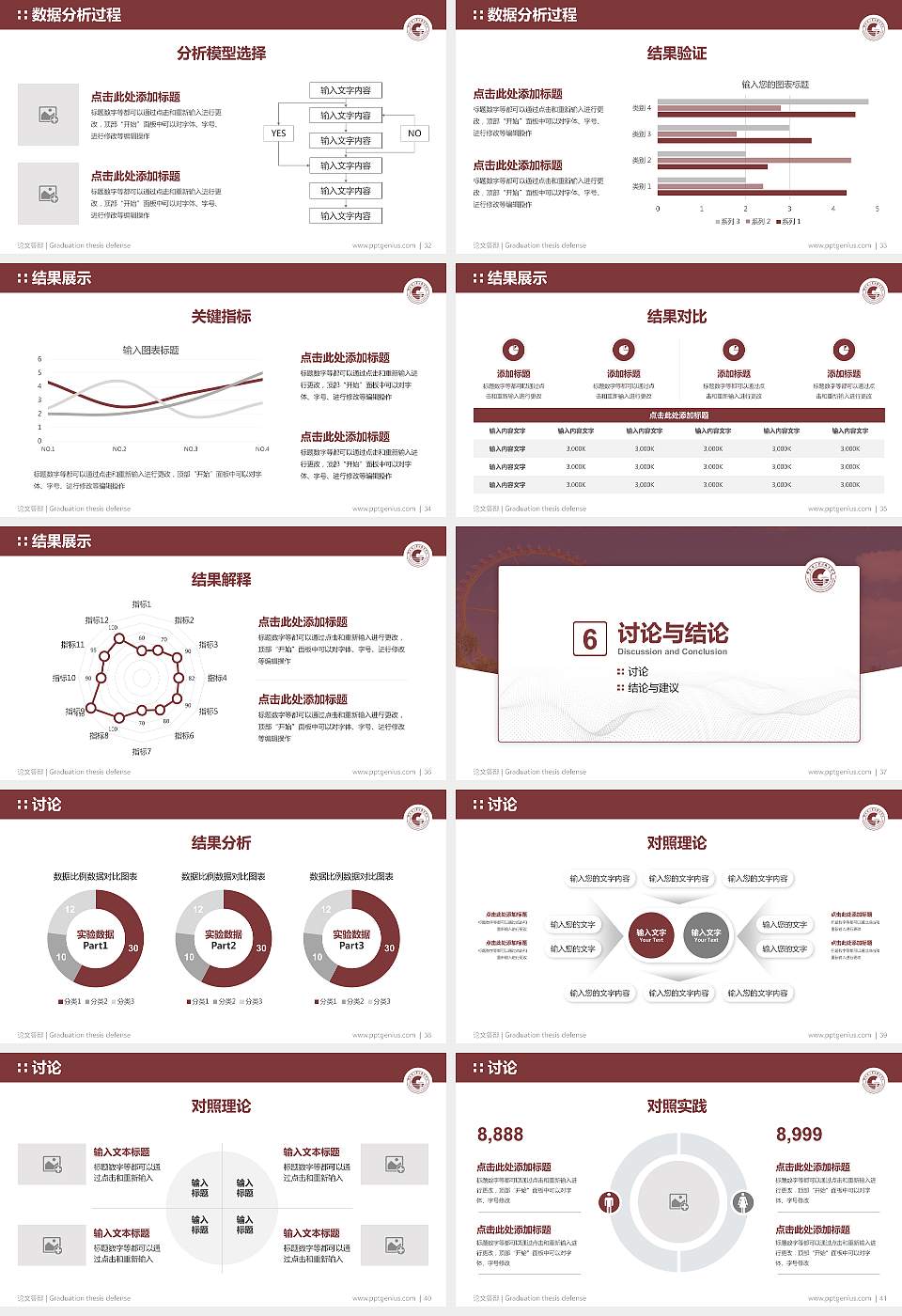 云南国土资源职业学院论文答辩标准PPT模板16:9格式幻灯片预览图5