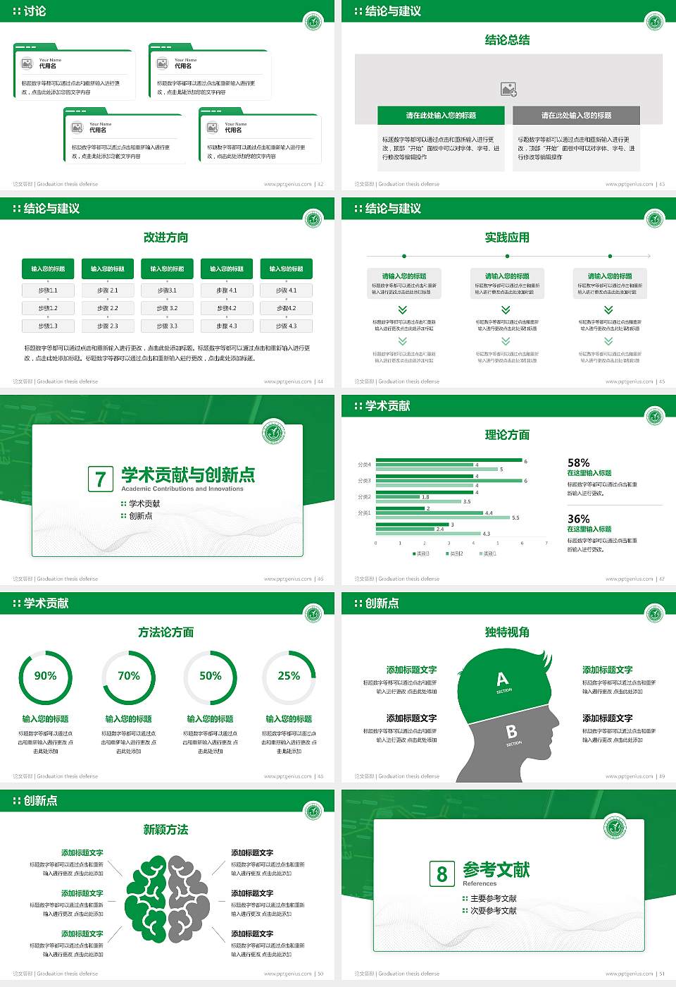楚雄医药高等专科学校论文答辩标准PPT模板16:9格式幻灯片预览图6
