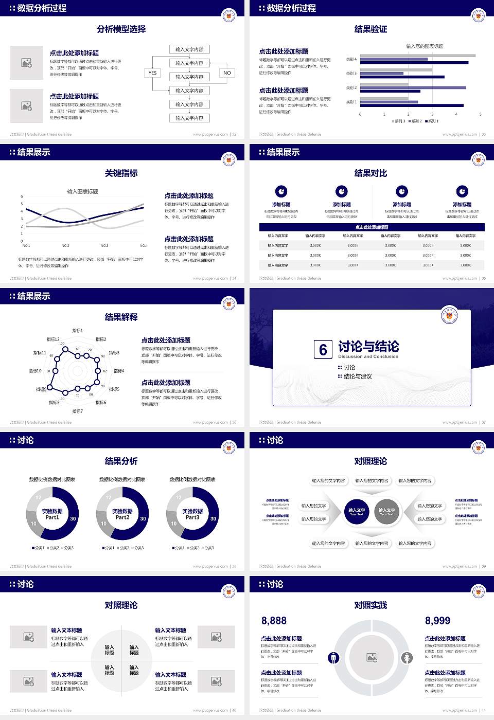 台湾阳明大学论文答辩标准PPT模板16:9格式幻灯片预览图5