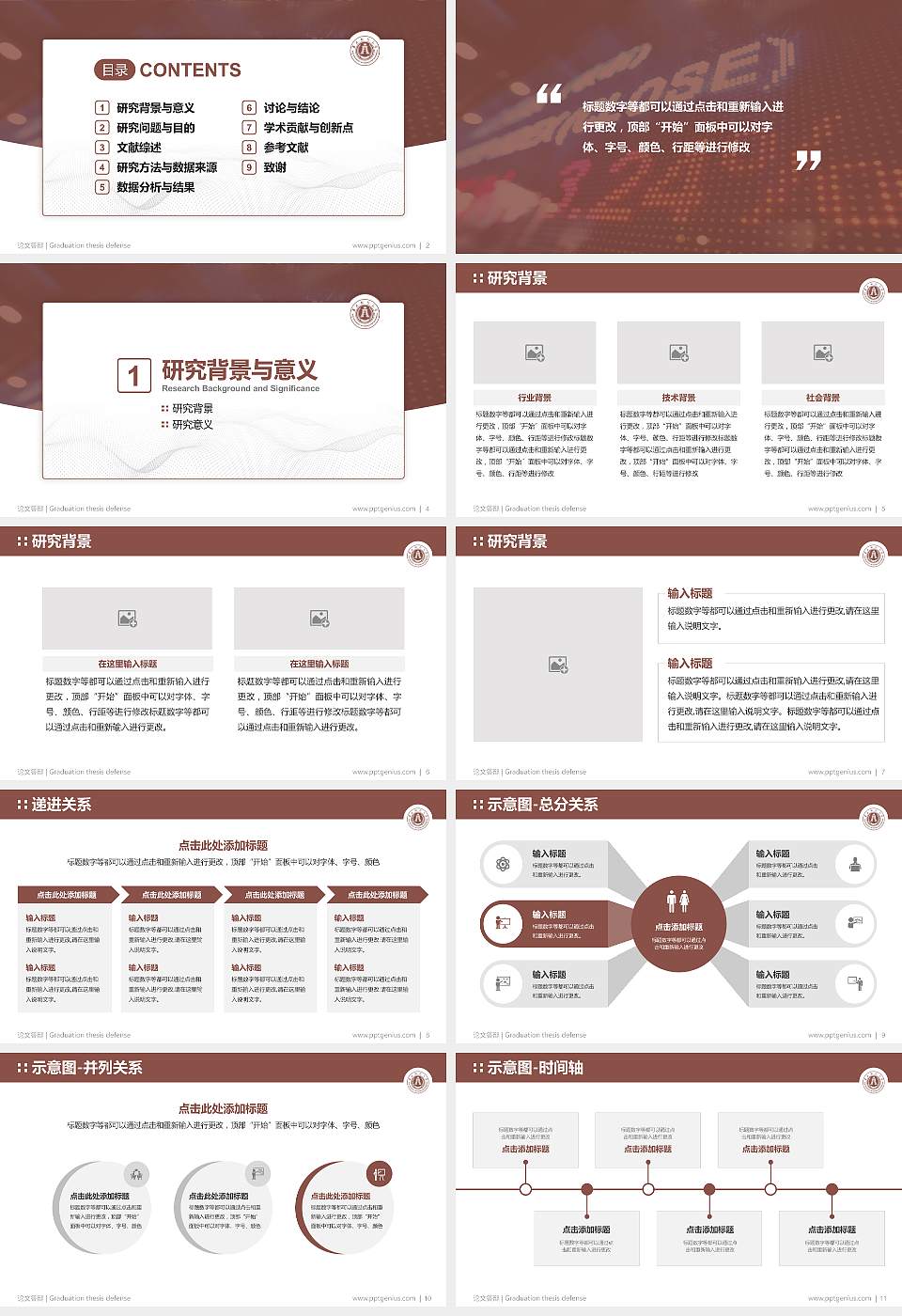 吉林财经大学论文答辩标准PPT模板16:9格式幻灯片预览图2