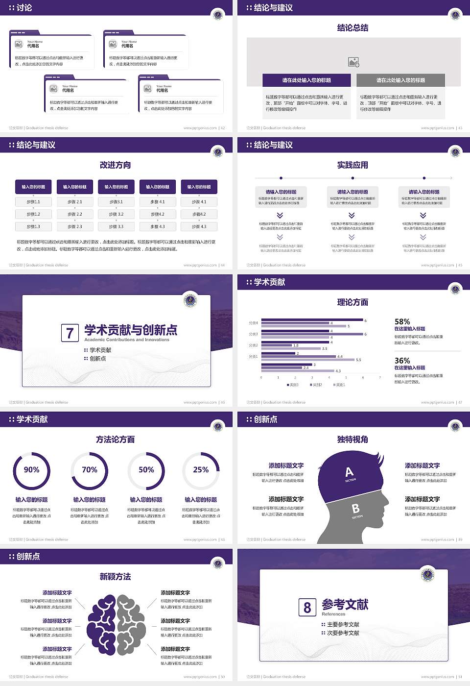 宁夏葡萄酒与防沙治沙职业技术学院论文答辩标准PPT模板16:9格式幻灯片预览图6