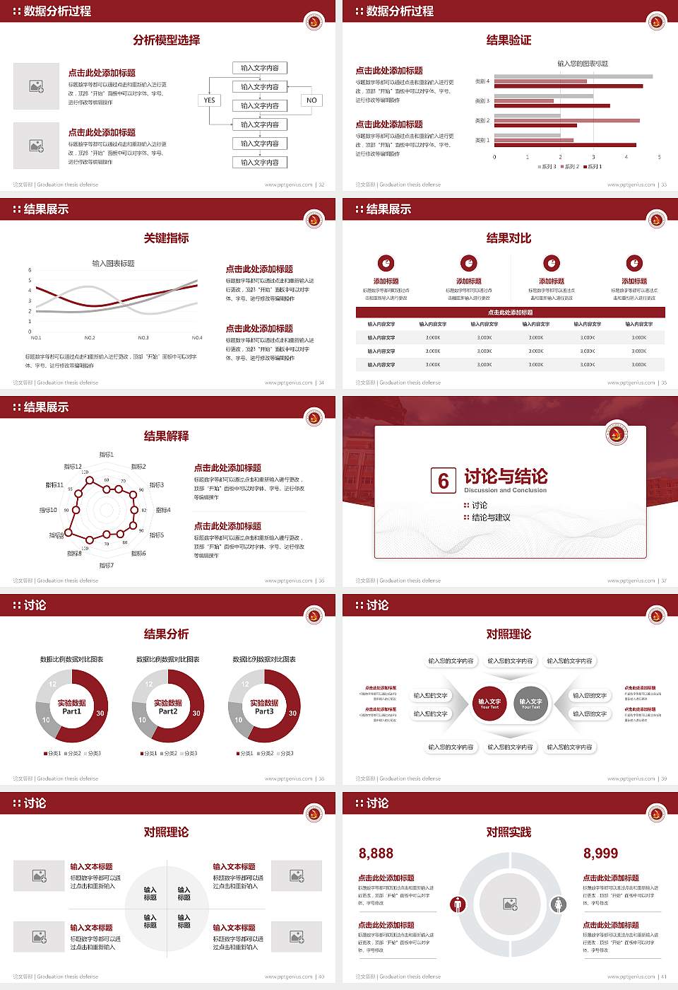 通化医药健康职业学院论文答辩标准PPT模板16:9格式幻灯片预览图5