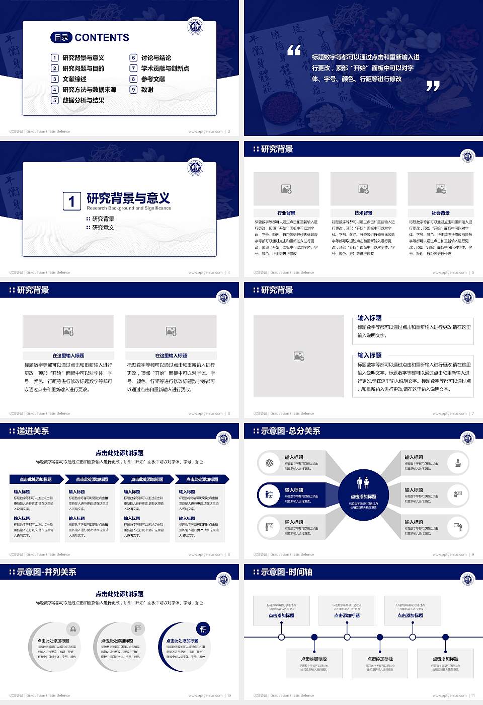 安徽中医药大学论文答辩标准PPT模板16:9格式幻灯片预览图2