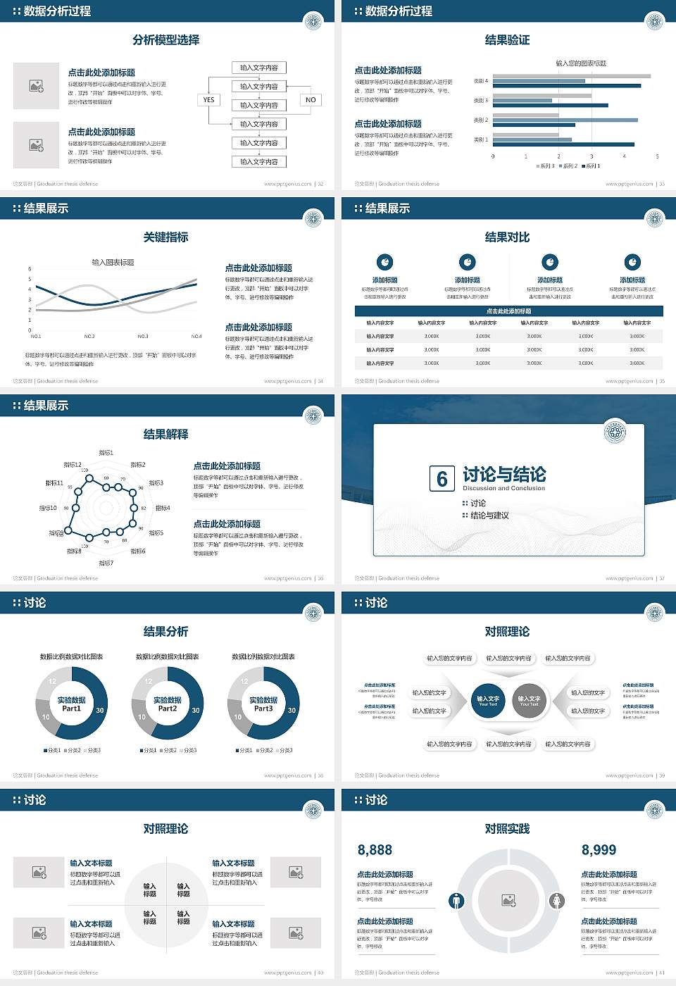 泸州医疗器械职业学院论文答辩标准PPT模板16:9格式幻灯片预览图5