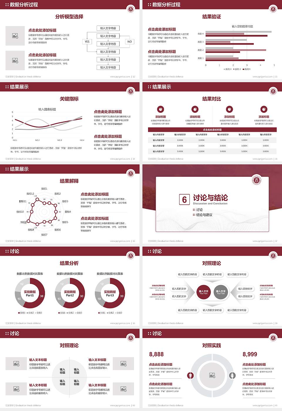 西南医科大学论文答辩标准PPT模板16:9格式幻灯片预览图5