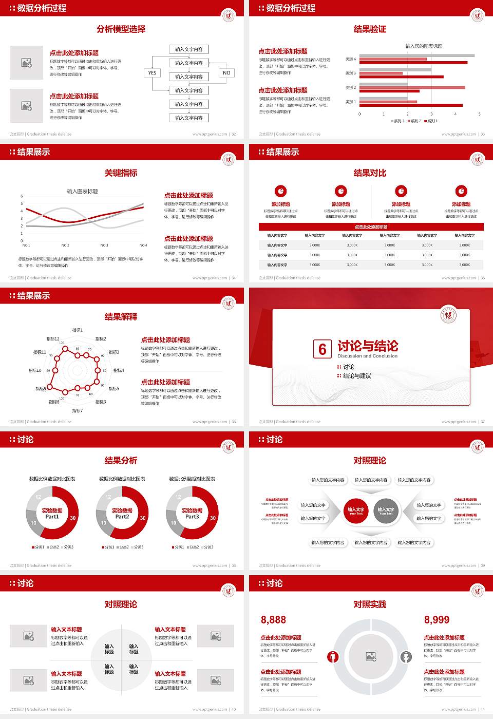 宁夏艺术职业学院论文答辩标准PPT模板16:9格式幻灯片预览图5