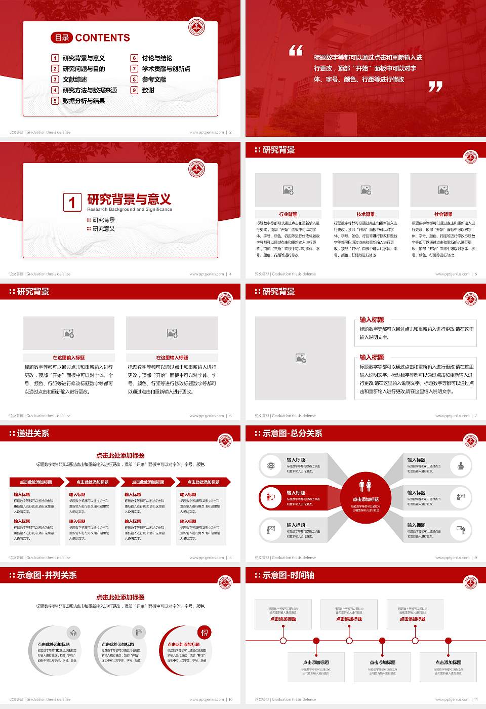 天津医科大学临床医学院论文答辩标准PPT模板16:9格式幻灯片预览图2