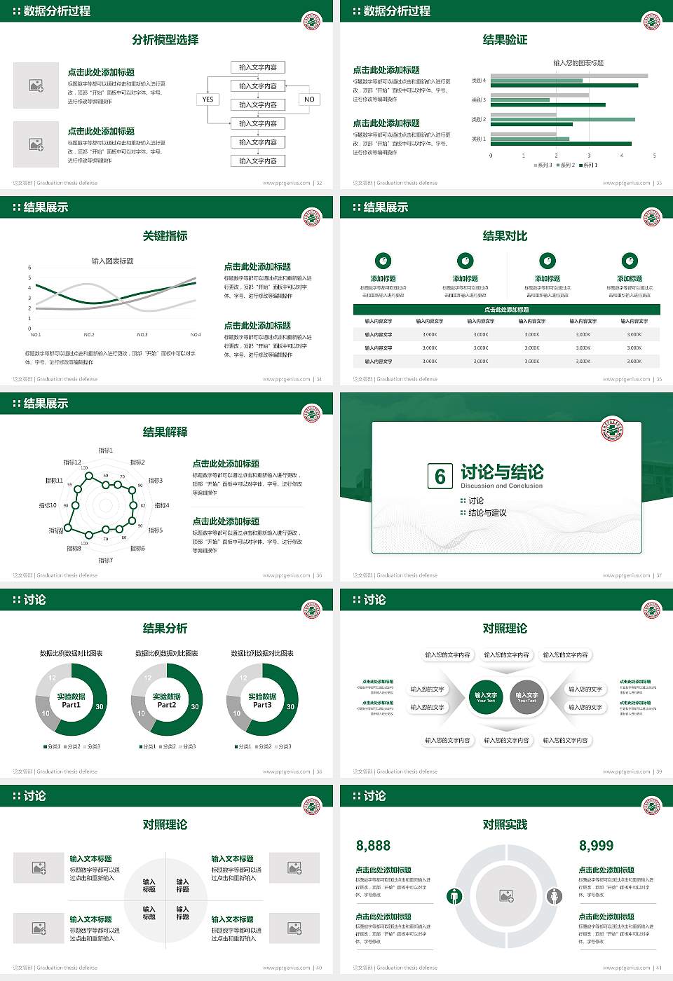 安徽医学高等专科学校论文答辩标准PPT模板16:9格式幻灯片预览图5