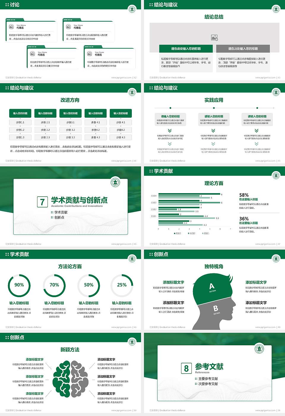 安庆医药高等专科学校论文答辩标准PPT模板16:9格式幻灯片预览图6