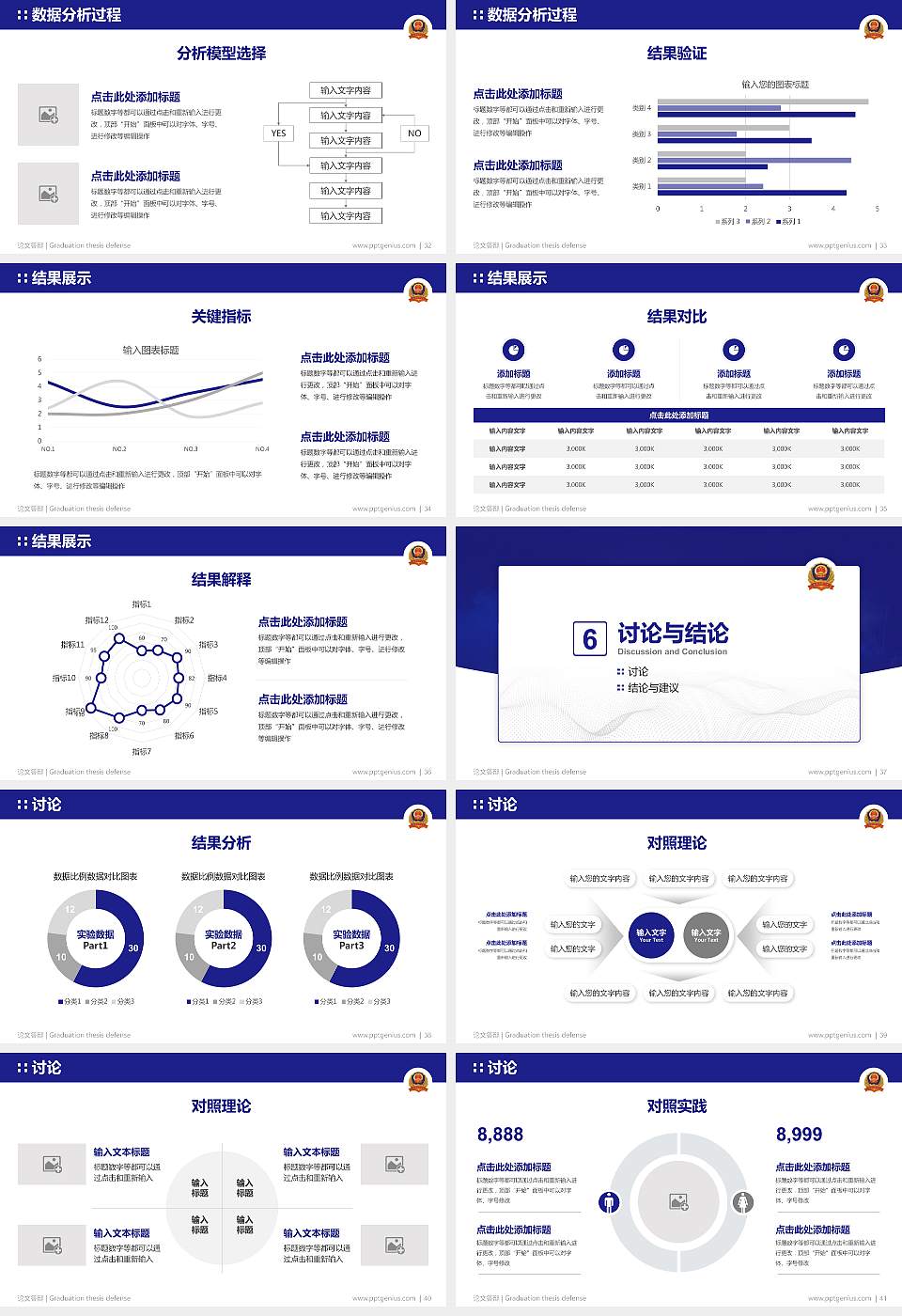 武警指挥学院论文答辩标准PPT模板16:9格式幻灯片预览图5