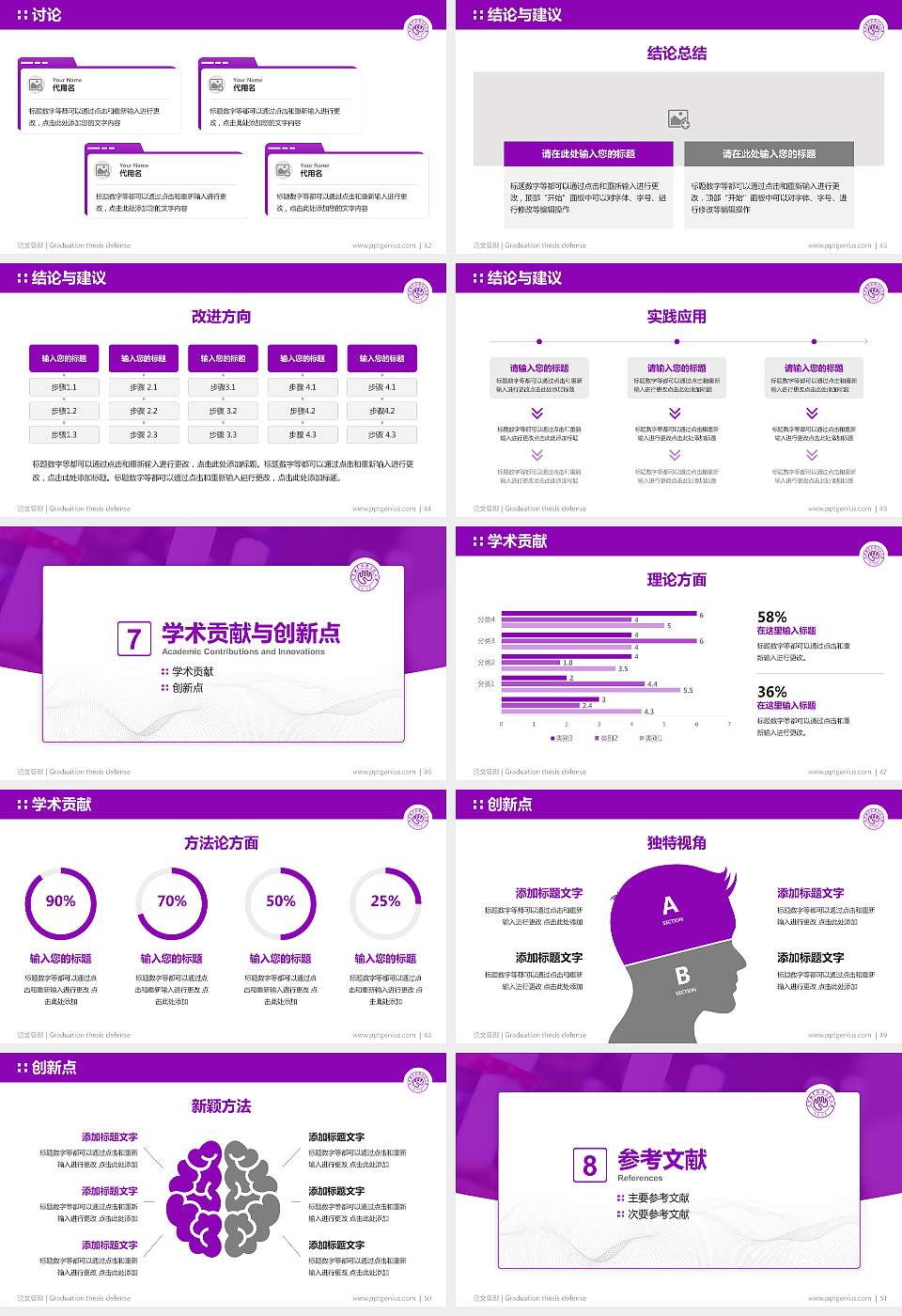 天津职业技术师范大学论文答辩标准PPT模板16:9格式幻灯片预览图6