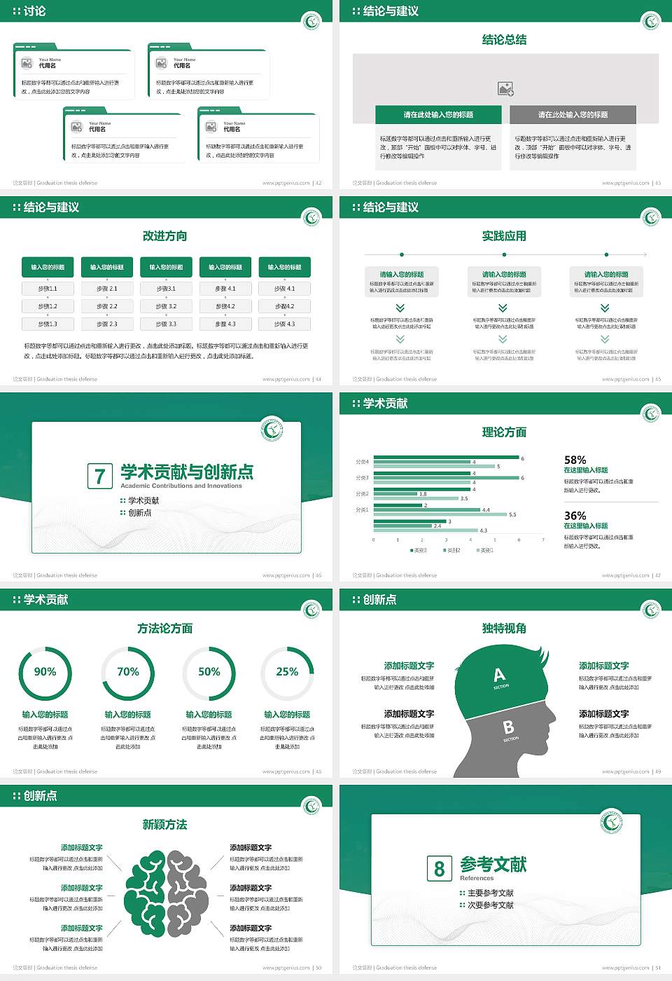 西昌民族幼儿师范高等专科学校论文答辩标准PPT模板16:9格式幻灯片预览图6