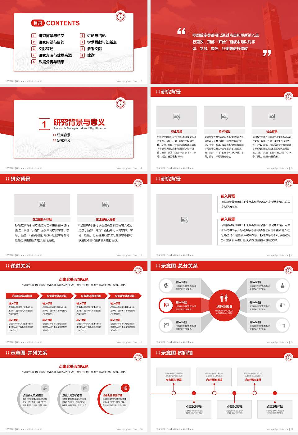 西南民族大学论文答辩标准PPT模板16:9格式幻灯片预览图2