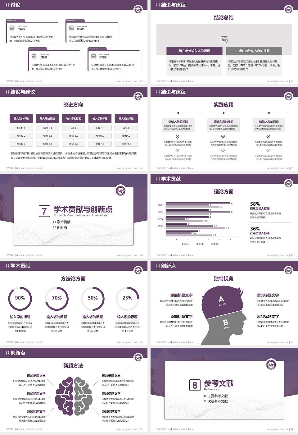 阳泉师范高等专科学校论文答辩标准PPT模板16:9格式幻灯片预览图6