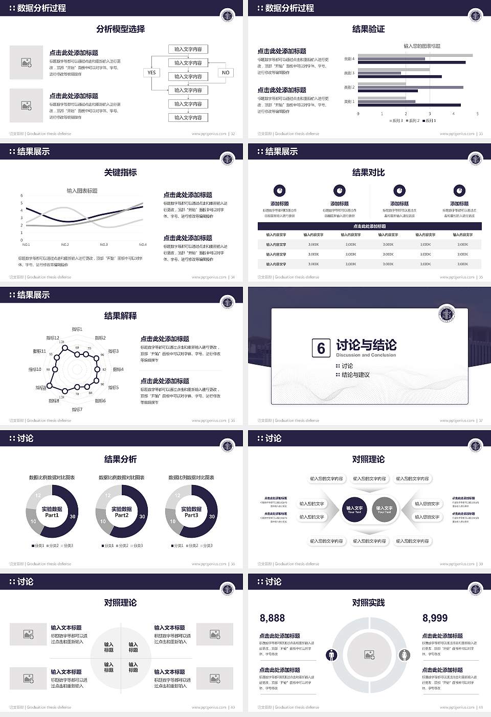 山西兴华职业学院论文答辩标准PPT模板16:9格式幻灯片预览图5