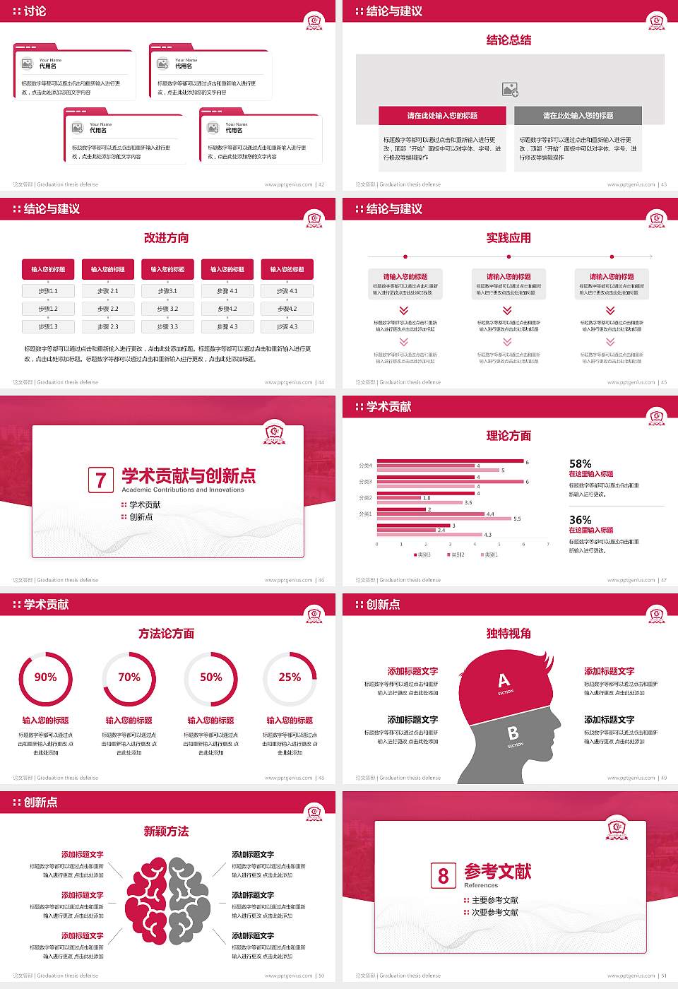 潍坊工程职业学院论文答辩标准PPT模板16:9格式幻灯片预览图6