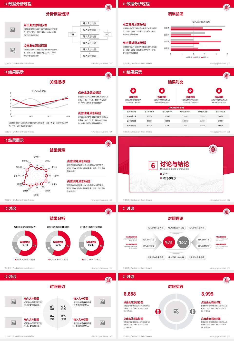 淮北理工学院论文答辩标准PPT模板16:9格式幻灯片预览图5