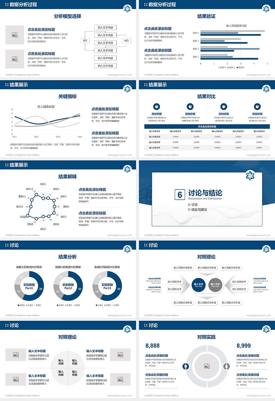 威海职业学院论文答辩标准PPT模板16:9格式幻灯片预览图5