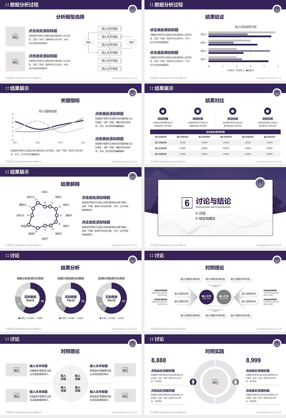 山东警察学院论文答辩标准PPT模板16:9格式幻灯片预览图5