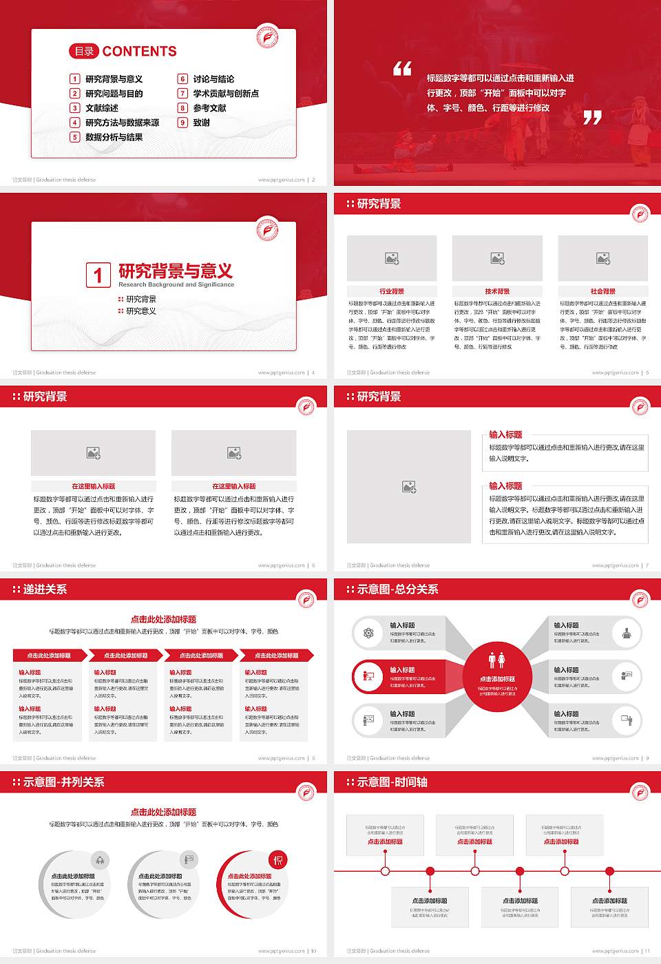 广东舞蹈戏剧职业学院论文答辩标准PPT模板16:9格式幻灯片预览图2