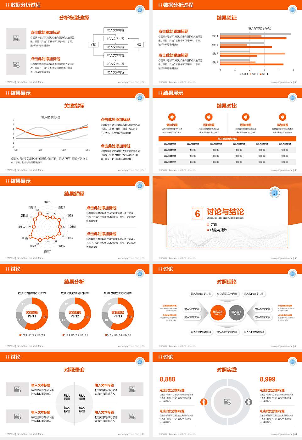忻州师范学院论文答辩标准PPT模板16:9格式幻灯片预览图5