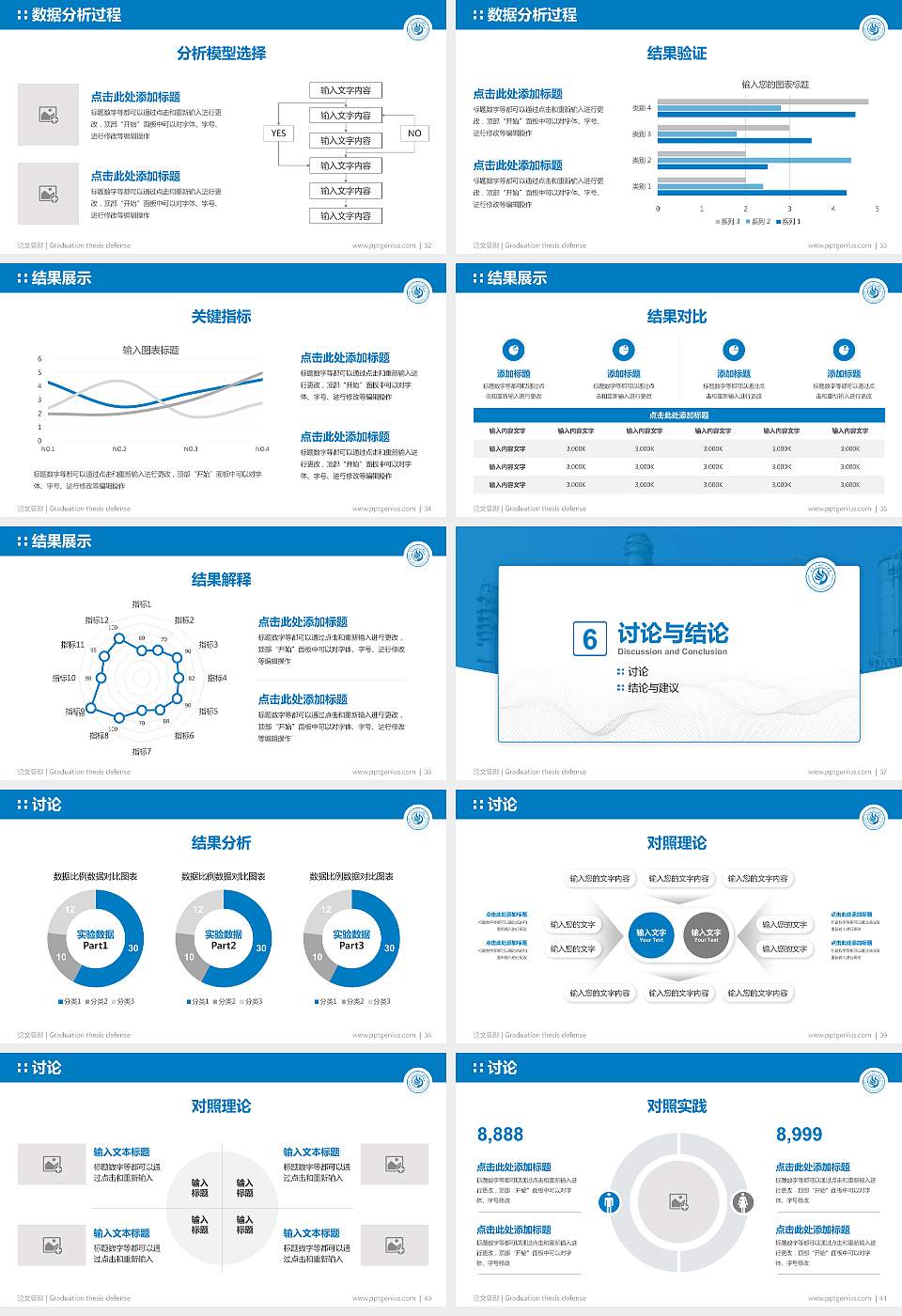 广东石油化工学院论文答辩标准PPT模板16:9格式幻灯片预览图5