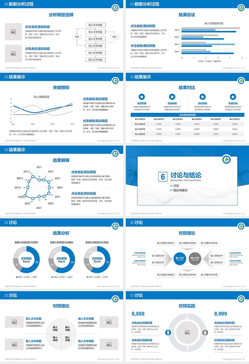 广东医科大学论文答辩标准PPT模板16:9格式幻灯片预览图5