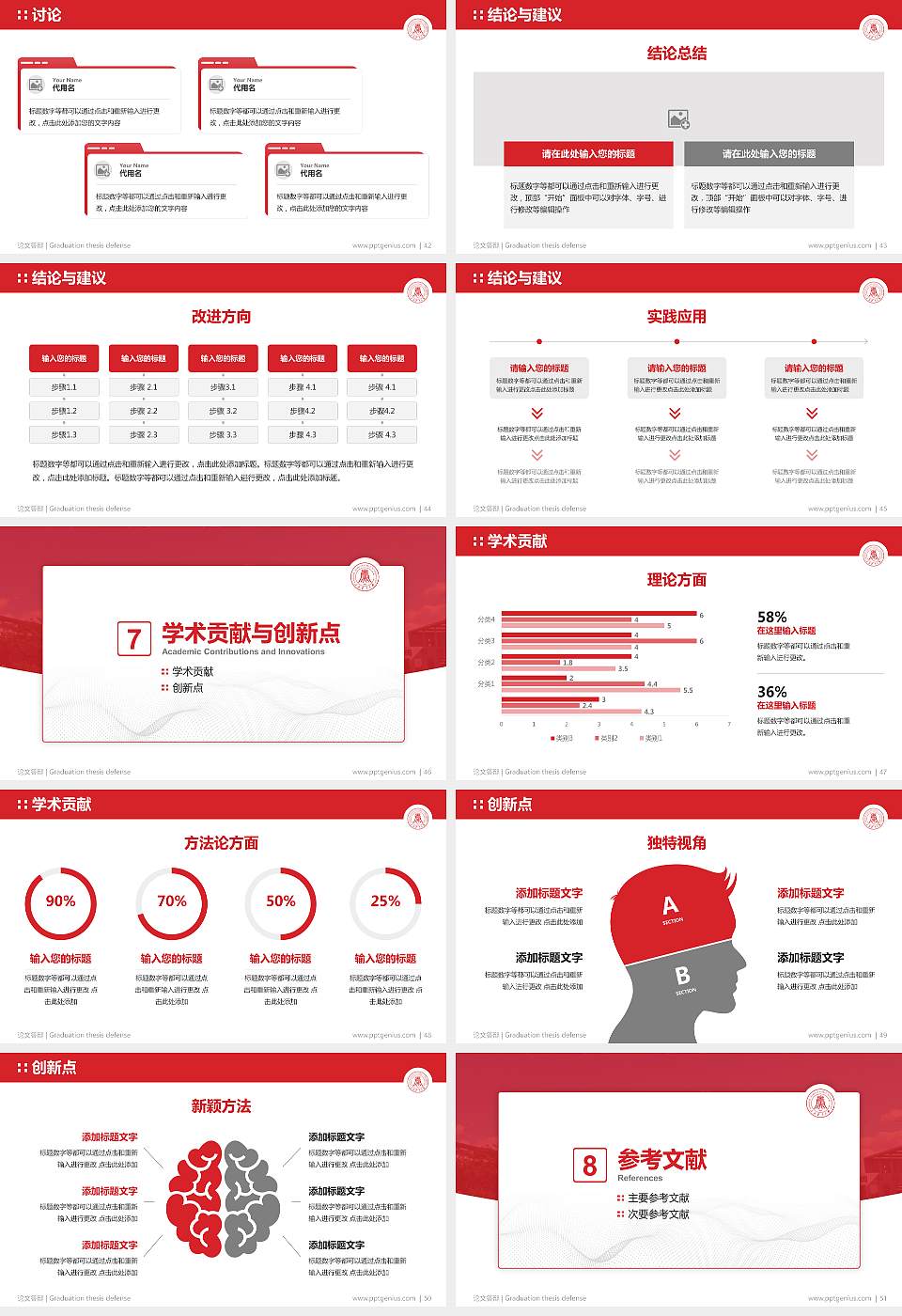 山西农业大学论文答辩标准PPT模板16:9格式幻灯片预览图6