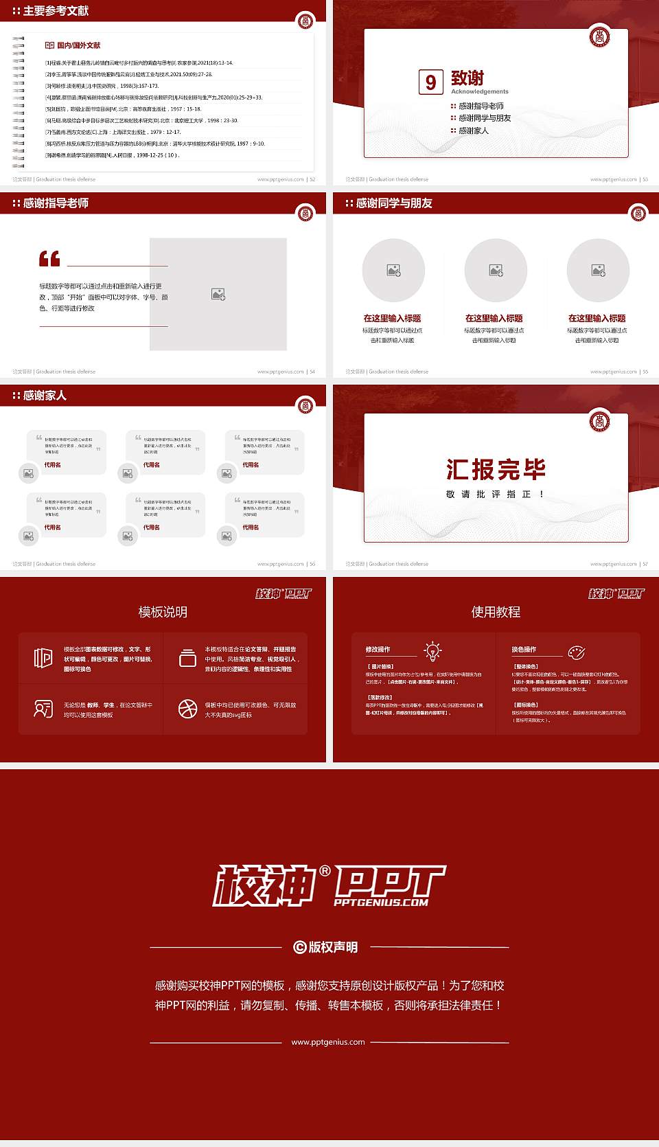 民办南华工商学院论文答辩标准PPT模板16:9格式幻灯片预览图7