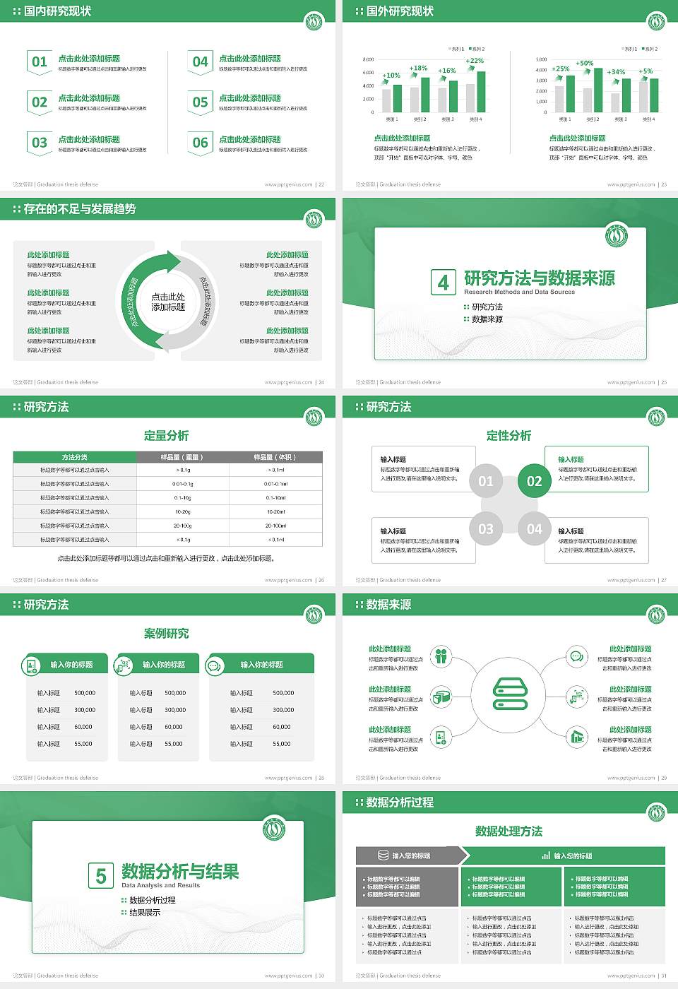 山西医科大学论文答辩标准PPT模板16:9格式幻灯片预览图4