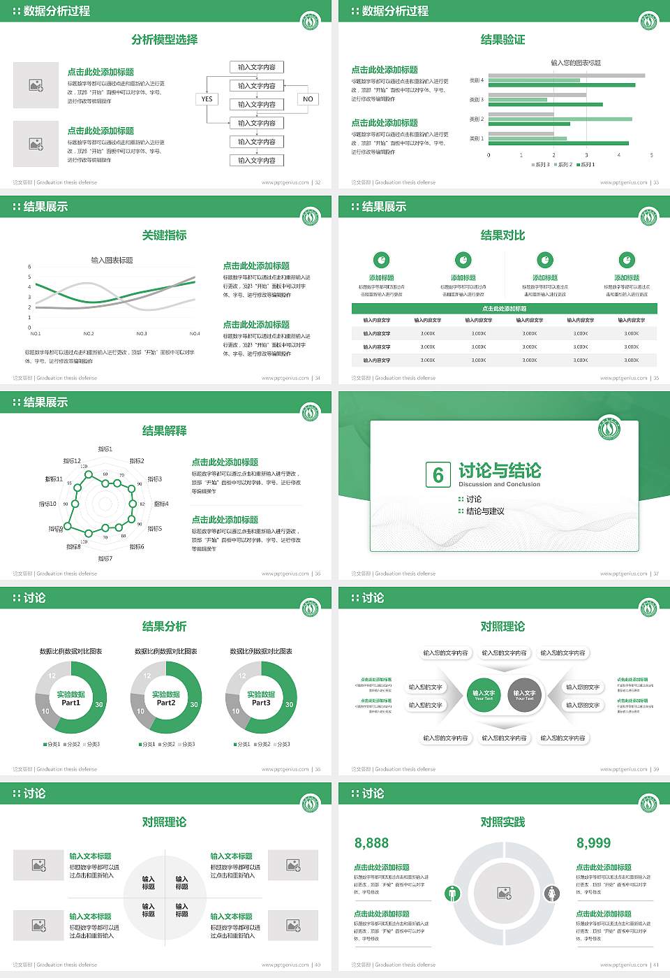 山西医科大学论文答辩标准PPT模板16:9格式幻灯片预览图5
