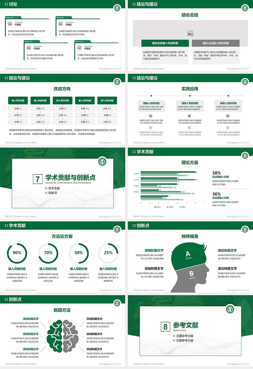 广东食品药品职业学院论文答辩标准PPT模板16:9格式幻灯片预览图6