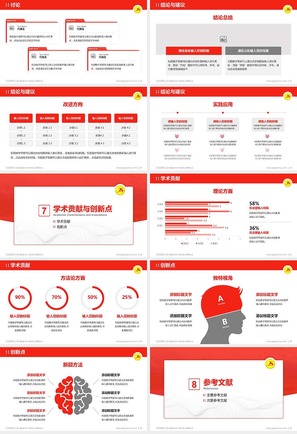 伊犁职业技术学院论文答辩标准PPT模板16:9格式幻灯片预览图6