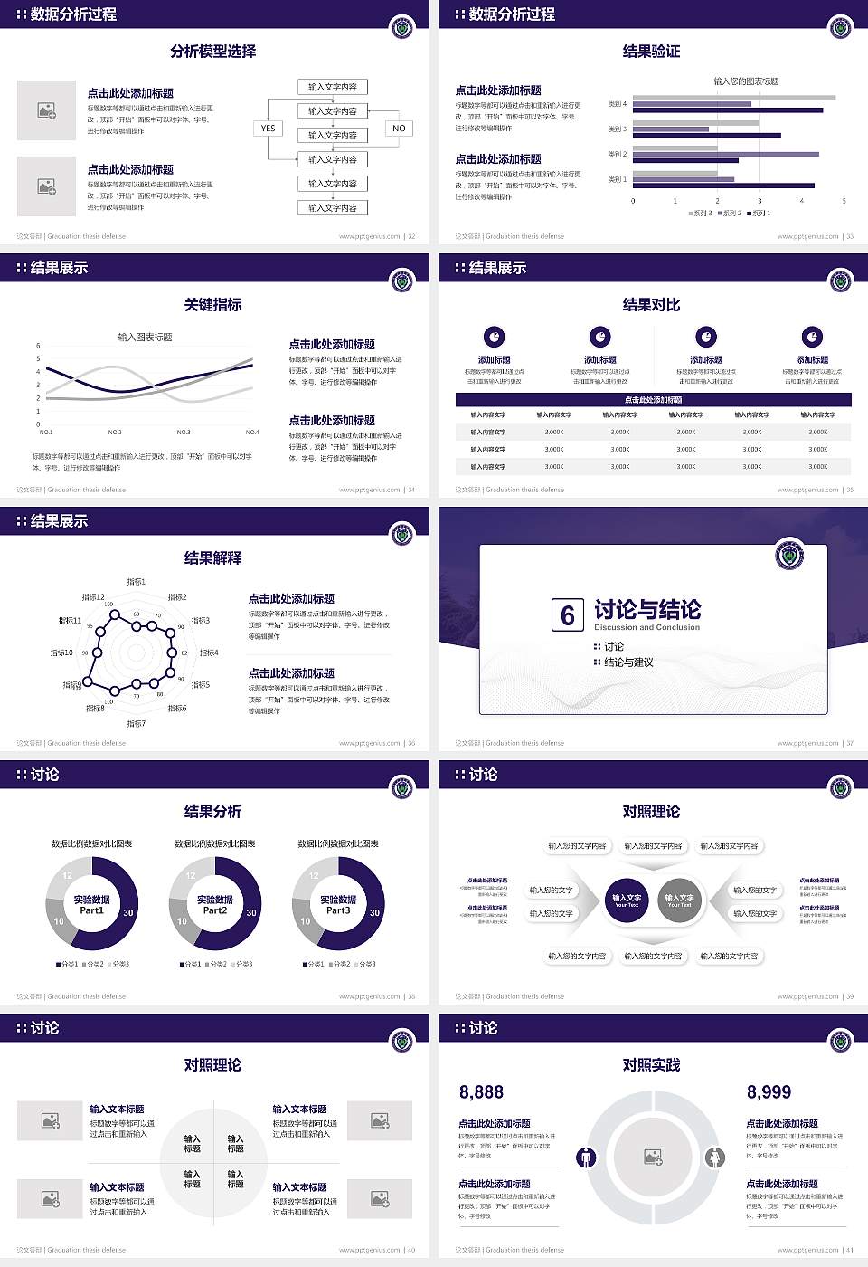 南京森林警察学院论文答辩标准PPT模板16:9格式幻灯片预览图5