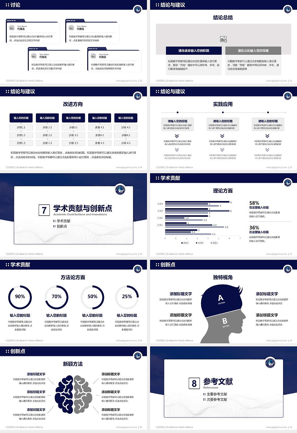 南昌大学科学技术学院论文答辩标准PPT模板16:9格式幻灯片预览图6