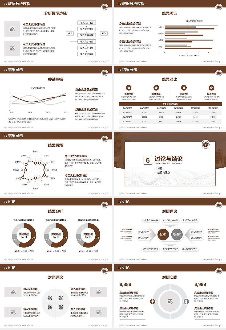 扬州大学广陵学院论文答辩标准PPT模板16:9格式幻灯片预览图5