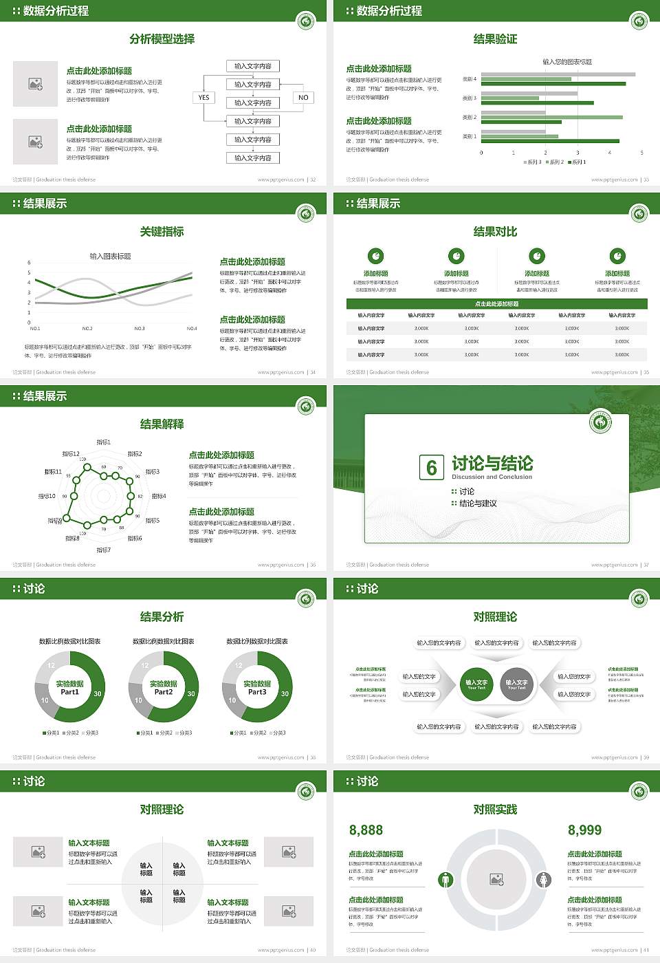 广东云浮中医药职业学院论文答辩标准PPT模板16:9格式幻灯片预览图5
