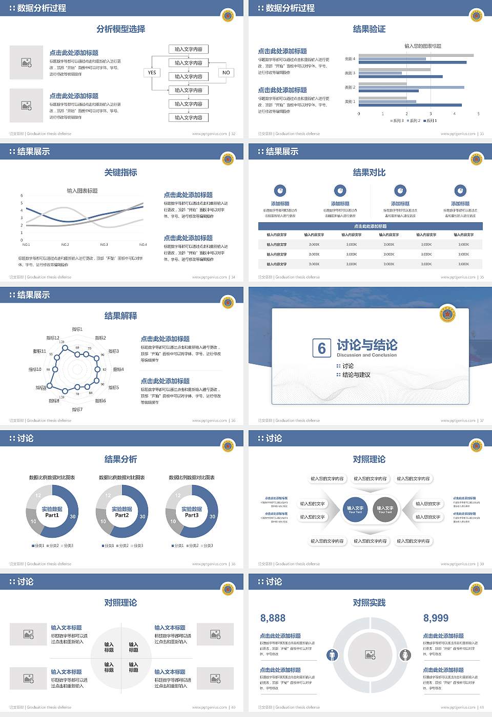 解放军国际关系学院论文答辩标准PPT模板16:9格式幻灯片预览图5