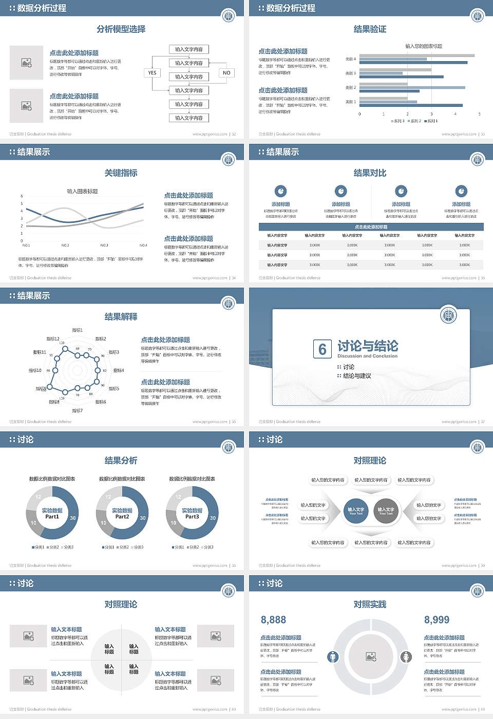 南京审计大学论文答辩标准PPT模板16:9格式幻灯片预览图5