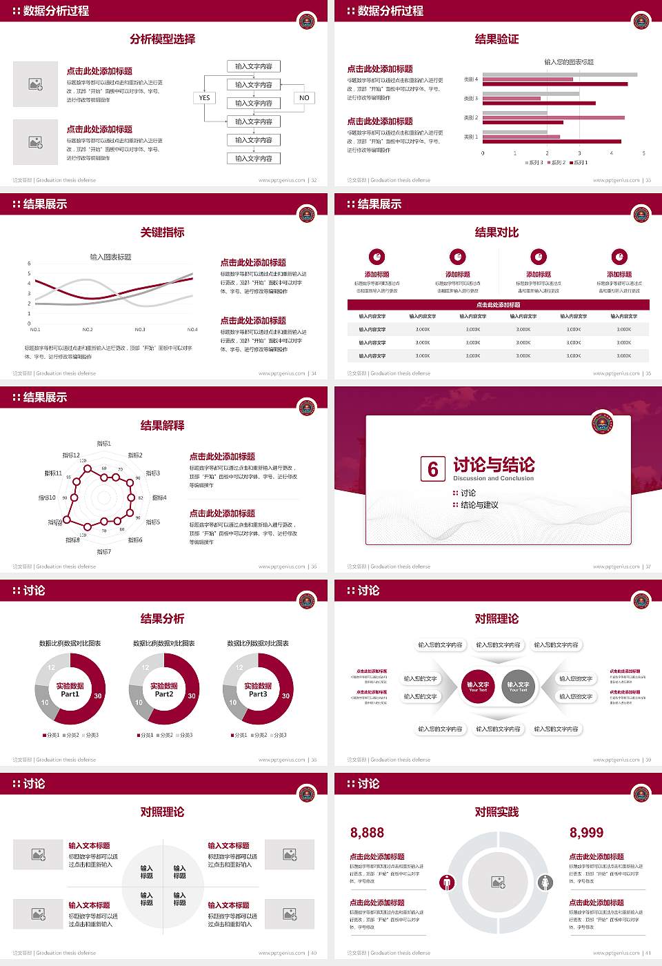 和田师范专科学校论文答辩标准PPT模板16:9格式幻灯片预览图5