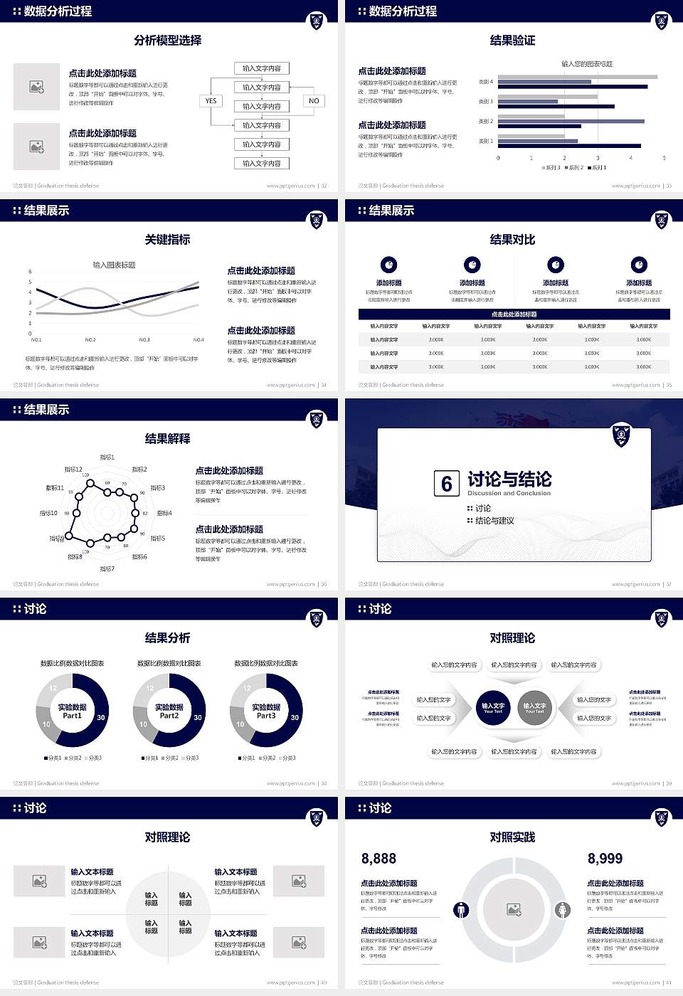 西交利物浦大学论文答辩标准PPT模板16:9格式幻灯片预览图5